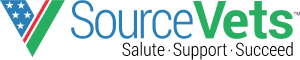 SourceVets logo with tagline Salute. Support. Succeed.